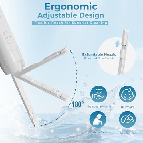 Bostar Electric Bidet with 2.5L Water Tank, 2 Spray Modes 4 Adjustable Pressures Portable Handheld Travel Bidet Kit Waterproof for Outdoor Camping Personal Care — view 3