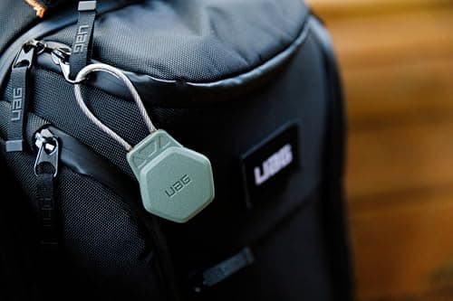 URBAN ARMOR GEAR UAG Designed for AirTag Case - Hard Shell Lock Case AirTag Holder Keychain with Wire Cable for Keys, Luggage & Bags, Anti-Lost Ultra Secure GPS Protective Cover, Civilian Olive Drab — view 3