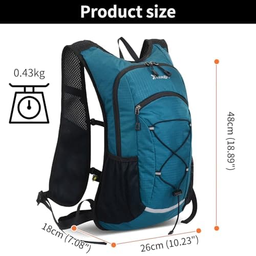 Asnewkit Ultra Lightweight Hiking Backpack,18L Waterproof Backpack,hiking rucksack for Women Men Outdoor Camping, Hiking,walking Backpack (Lake Blue) — view 2