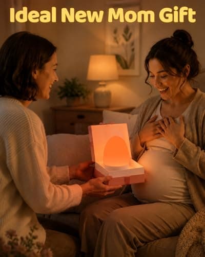 Egg Light Baby Night Light - 2600mAh Rechargeable Bedside Lamp with 3 Color Temperatures + 12 RGB Colors, Touch Dimmable, Battery Lamp for Newborn, Night Feeds, Toddler, Kids, Perfect Baby Essentials — view 6