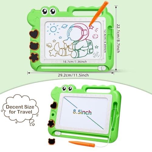 AiTuiTui Dinosaur Magnetic Drawing Board Kids Toys for 3 4 5 Years Old Girls Boys Birthday, Color Erasable Doodle Education Learning Kid Age 3-7, Toddler Drawing Travel Toys (Green) — view 2