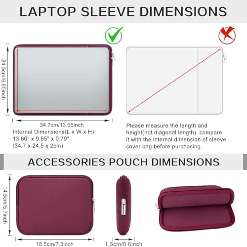 RAINYEAR Laptop Sleeve with Small Bag for 14" Notebook 15" Macbook Air M5 — view 5