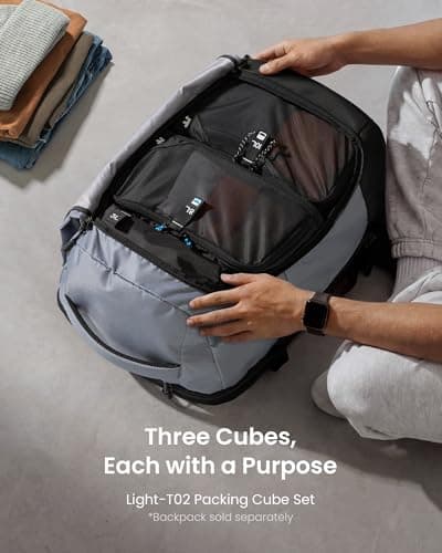 tomtoc 3 Set Packing Cubes for Travel, Compression Expandable Organizers — view 2