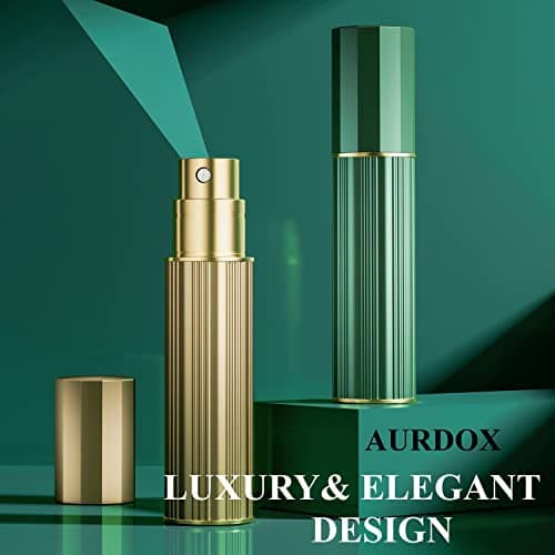 Aurdox Refillable Perfume Atomiser,Portable mini Perfume Spray Bottles Empty Spray, Dispensers, Leak-proof Atomizers with Bottom Pump for Travel, 5ml/Green — view 2
