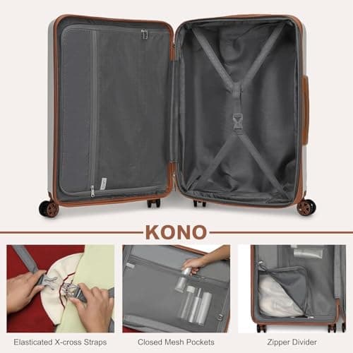 Kono Cabin Suitcase 55x35x22cm ABS+PC Hard Shell Carry On Travel Lugagge — view 5