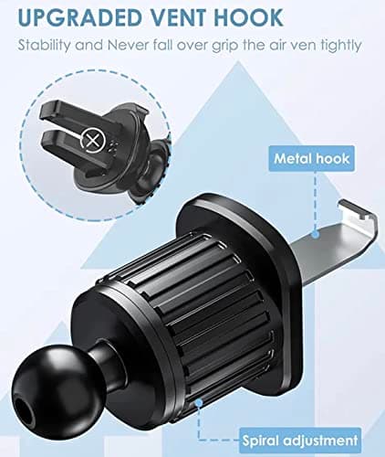 Orco Gravity Car Phone Holder - Upgraded Hook Clip Air Vent Mount with One-Button Quick Release & 360° Rotation - Stable Hands-Free Cradle for iPhone 16/15/14 Pro Max, Samsung S24/S23, 4.0-6.7" Phones — view 6