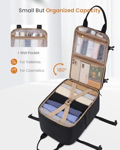 LOVEVOOK Ryanair Cabin Bags 40x20x25 Underseat Carry-ons Travel Backpack Womens 20L Hand Luggage Cabin Size Rucksack Bag for Airplane Small Weekender Duffel Bag for Eurowings Wizz Air Easyjet Flight — view 3