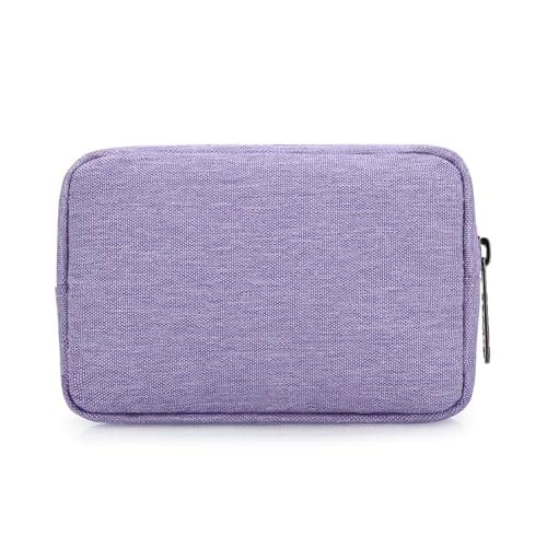 DOB SECHS Waterproof Canvas Mini Travel Makeup Carrying Case Wash Bags Cosmetic Bag Portable Electronics Accessories Organizer Wash Gym Shaving Bag, Purple