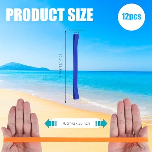 12 pcs Silicone Beach Towel Bands for Beach Chairs - Colorful and Durable Towel Bands for Sun Loungers, Pool, and Swim, Beach Accessories for Outdoor Activities — view 2