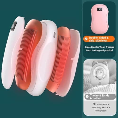 Hand Warmers Rechargeable, Electric HandWarmers, 2 in1 Reusable Electric Portable Pocket Heater USB 4000mAh Power Bank, 3 Levels Heat, Great for Women/Man, Raynauds, Outdoor, Camping, Hiking (Pink) — view 4