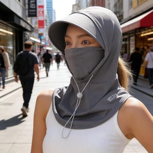 Summer Cooling Cycling Hat, UPF 50+ Protective Hood For Motorcycle Riding, Breathable Polyester Face Cover For Women Men, Sun Protection Headwear For Fishing Camping Walking Picnic Travel Commuting — view 3