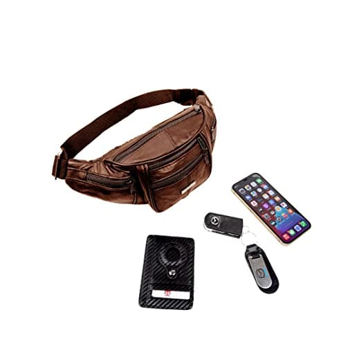 Woodland Leathers Genuine Leather Bum Bag Belt Bag for Women and Men, Brown — view 4