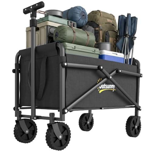 Outsunny 62L Festival Trolley on Wheels Heavy Duty Collapsible 60kg Black