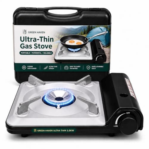 Green Haven Portable Stove | Camping Gas Cooker - Single Burner Tabletop