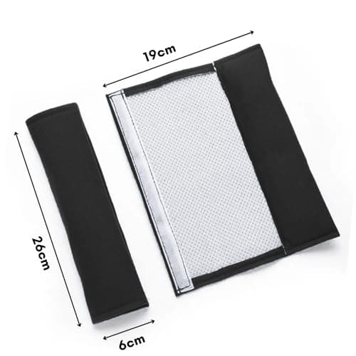 ONESAVE Car Seat Belt Pad Cover Kit, 2-Pack Soft Car Safety Car seatbelt comfort pads Seatbelt covers Seat belt pads for adults Seat belt pads for kids Car travel accessories(Black Regular Seat Cover) — view 3