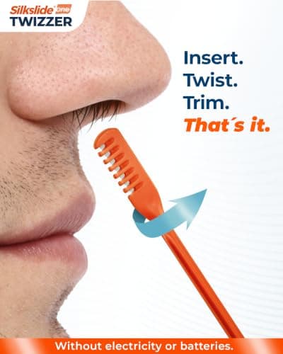 Silkslide®One TWIZZER - Nose Hair Trimmer for Men and Women - Twist & Trim Manual Nasal Hair Remover - German Solingen Blades - No Electricity or Batteries - Compact Travel Case (3-Pack) — view 6