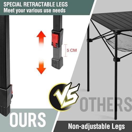 VILLEY Folding Camping Table, Lightweight Aluminium Portable Table (Large) — view 6