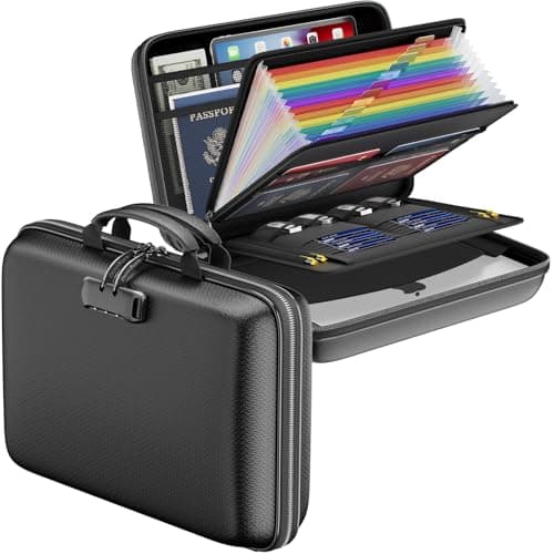 DocSafe Fireproof File Organiser with 13 Pocket File Folder Black