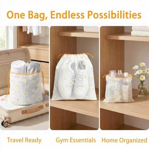 15Pcs Shoe Bags for Travel, 3 Sizes Dust Proof Shoe Drawstring Bags — view 5