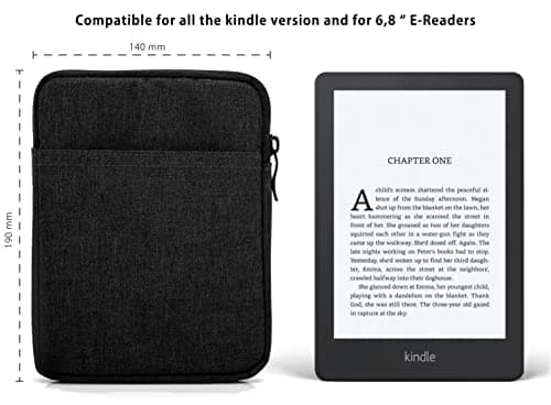 MyGadget Nylon Sleeve for Tablet up to 6,8 Inch - Padded Bag for 13,5 x 18 cm - e.g. Kindle Paperwhite 11th Generation - Travel Pouch in Black — view 2