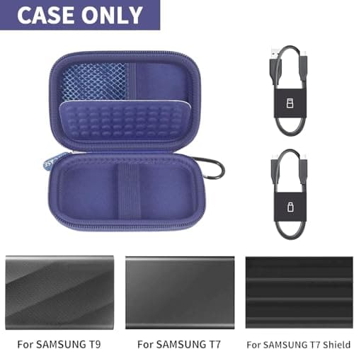 GWCASE for Samsung T9/T7/T7 Shield SSD Case, Anti-Shock, Blue — view 2