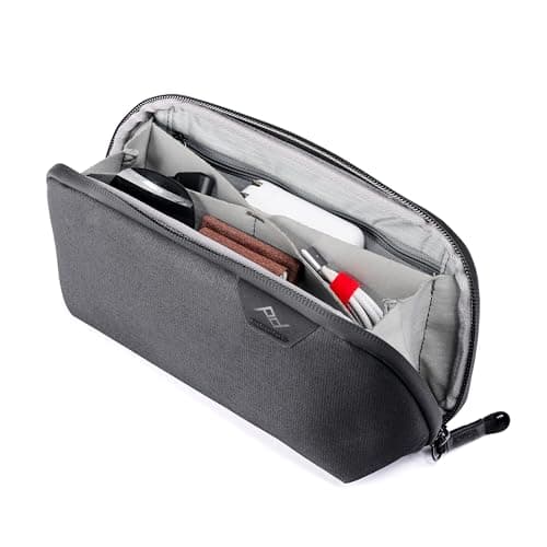 Peak Design Small Tech Pouch, Charcoal, Electronics Organizer for Travel or Everyday Carry, Origami-Style Storage, Cable Pass-Through, Weatherproof Recycled Nylon, Gear Carry Bag for Men and Women — view 2