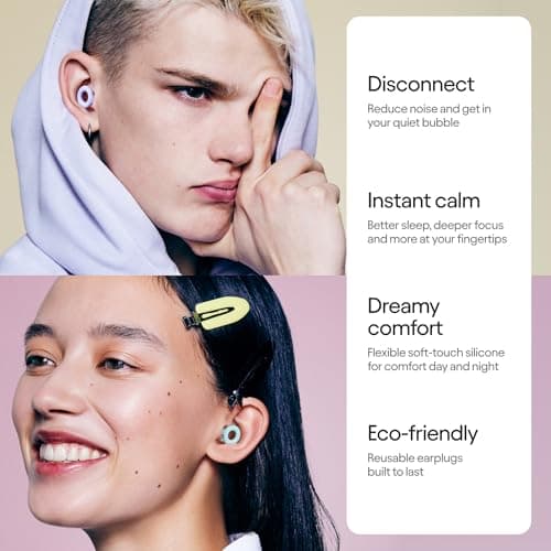 Loop Earplugs Quiet Bundle (2-Pack | Flexible Reusable Ear Plugs for Sleep, Focus, Travel & Noise Sensitivity | Comfy Adjustable Fit | 24 dB Noise Reduction — view 3