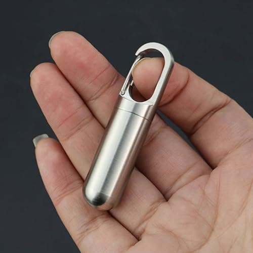 Daily Pill Organizer - Stainless Steel Keychain, Portable — view 2