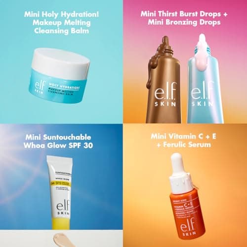 e.l.f. SKIN Best & Obsessed Skincare Kit, Travel-Size Makeup Remover, Sunscreen & Brightening Serums For Glowy Skin, Vegan & Cruelty-Free — view 3