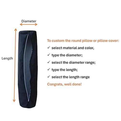Ginsimar Custom pillowcase/Cover for Round Cervical Neck Pillow, Lumbar pillow,Supportive neck bolster,Therapeutic round cushion,Contoured neck support pillow,Bolster neck pillow, neck roll — view 4