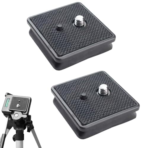 2-Pack Quick Release Plate with Screw Mount,Universal Tripod Adapter for DSLR SLR Digital Camera - Easy Install & Detach (Black)