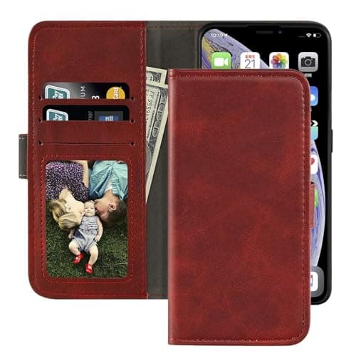 UOGNADGD Faux Leather Flip Case for ZTE Telstra 5G Hotspot 2 - Red — view 4