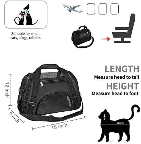TIYOLAT Pet Carrier Bag, Airline Approved Duffle Bags, Pet Travel Portable Bag Home for Little Dogs, Cats and Puppies, Small Animals (M, Black) — view 2