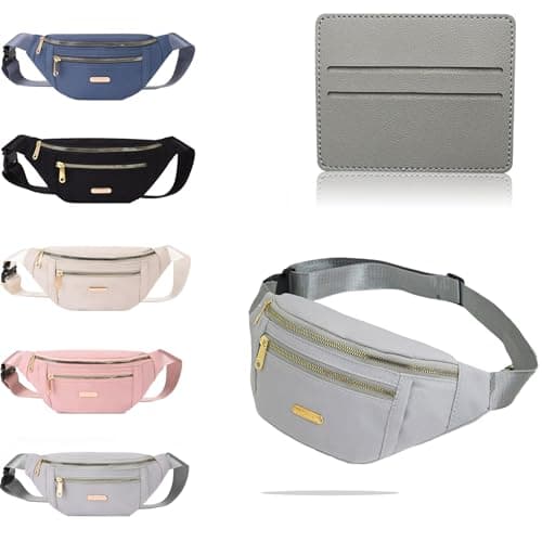 BAIYSFFG Fanny Pack Fashionable Waist Bag Unisex Fashion Waist Bag Casual Travel Bum Bag with 3 Zipper Pockets for Women Men Sports Running Hiking Jogging (Grey)