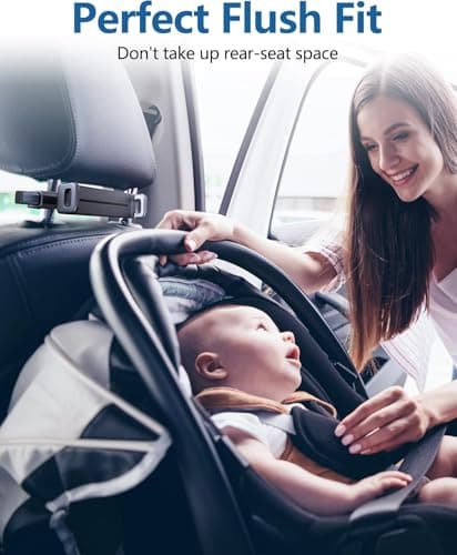 Giftorld Car Headrest Backseat Mount,Phone/Tablet Car Holder,360°Rotation,Solid & Steady,Car Trip Essentials,Adjustable Back Seat Tablet Holder,Compatible for All 5"-10" Tablets,iPad,cellphones, — view 4