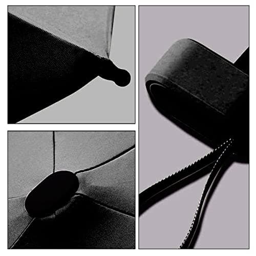 Foribyw Mini Travel Umbrella with Case Small Compact Anti-UV Rainproof Windproof Umbrella Fast Dry and Ultra Lightweight Tiny Pocket Umbrella for Women Man Students (black) — view 6
