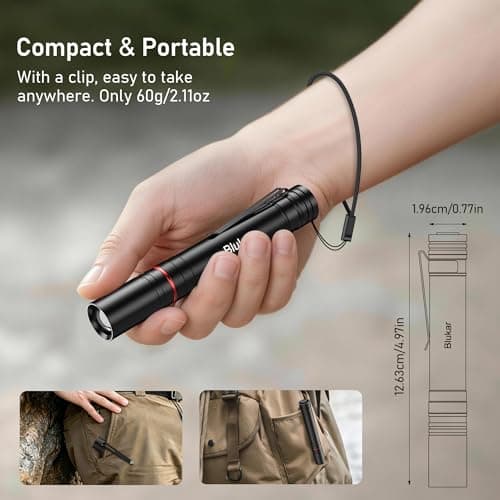 Blukar Mini Pen Torch Rechargeable-Super Bright Penlight with Pocket Clip — view 5