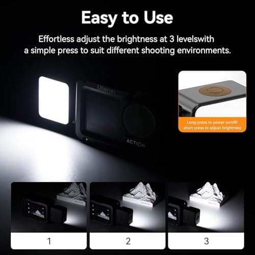 ULANZI LM18 Vlogging Light Mini LED Action Camera Video Light Magnetic Photography Lighting for DJI Osmo Action 3/4/5 Pro Camera Cage Accessories — view 5