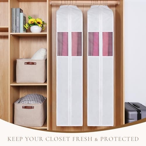 Univivi Premium Cotton Garment Bags, 60 In Dress Bags Covers, 2 Pack — view 3