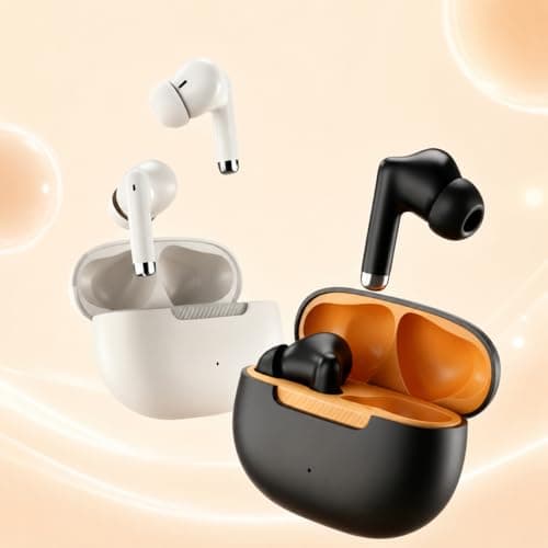 PWTEK Wireless Earbuds Bluetooth 5.4, Beige Wireless Headphones with HiFi Stereo Deep Bass, 42H Playtime, IPX7 Waterproof Ear Buds, Touch Control, USB-C Fast Charging, In-Ear Earphones — view 6