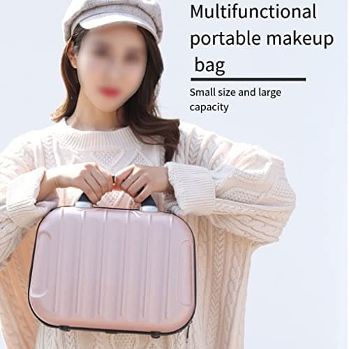 tuwiwol Portable Makeup Organizer Suitcase Box Outdoor Handbag Boarding Cosmetic Case Large Capacity Bag Festival Gift, Purple — view 3