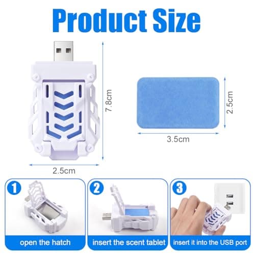 AOOWU USB Mosquito Repellent Plug In Mosquito Killer, 12 PCS Indoor Insect Repellent Plug In, Mosquito Killer, Portable Electric Mosquito Repeller, Summer Sleep Insect repellent — view 2