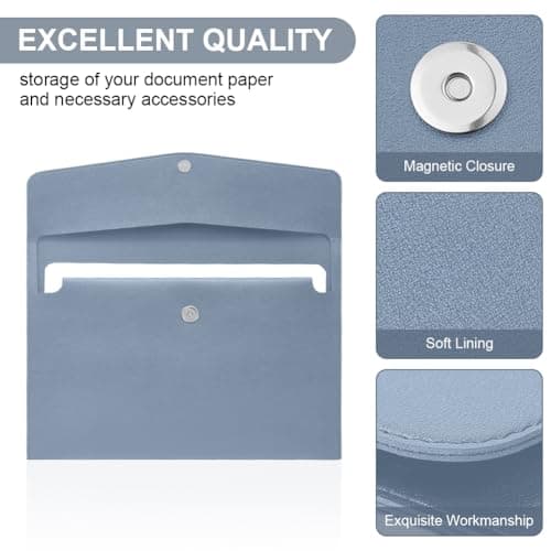 OFFCUP Leather Envelope Documents, 2pcs A4 File Folder, PU Document Bag — view 3