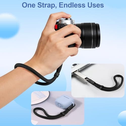 Wanme Phone Hand Wrist Strap Lanyard with Tether Tabs, for Camera, Key, Headphone (Black + Pink + Starlight) — view 5