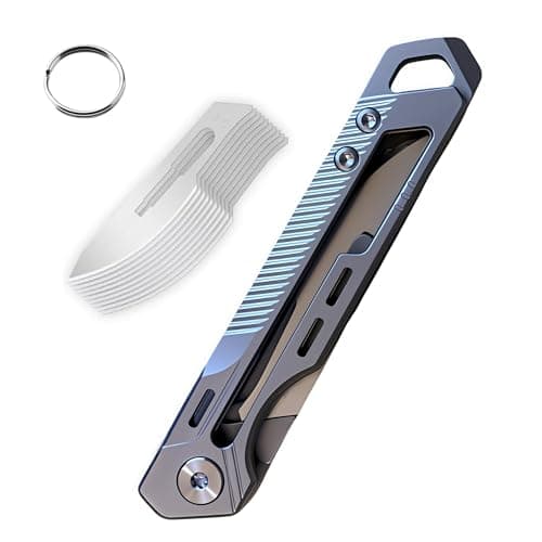 Multi Folding Pocket Box Opener Craft Tool, Multitool EDC Pocket Tool with 10 Replaceable, EDC Gadgets for Craft DIY Outdoor Camping Hiking Unpacking, Lightweight Portable Daily Use and Gift, Silver 2