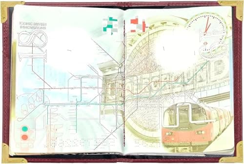 StoneMaxi UK British Passport Holder PU Leather Travel Wallet with Gold Embossed Design (Wine Red) — view 5