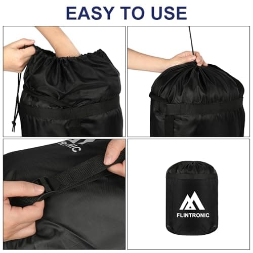 flintronic 2 Pcs Compression Stuff Sack for Sleeping Bag, Lightweight Waterproof Compact Stuff Sack, Compression Bag with Ripstop Fabric, Storage Bag with Drawstring Closure for Camping, Hiking, L+XL — view 5