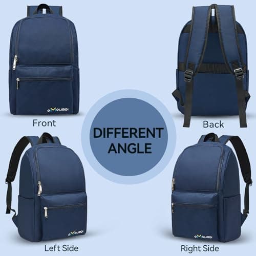 OMOUBOI Laptop Backpack for Men Women Fits 14-15.6 Inch Laptop Lightweight Bookbag School Rucksack Work Bags Anti Theft Casual Daypack for Tennis Hiking Weekender Travel Business College,Dark Blue — view 6