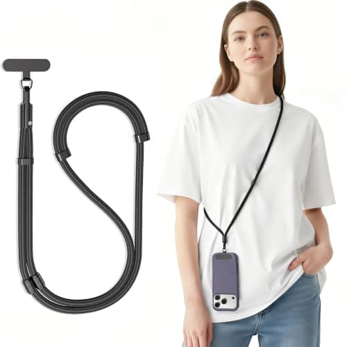 3-in-1 Phone Lanyard Crossbody, Neck & Wrist, Adjustable Strap with Tether