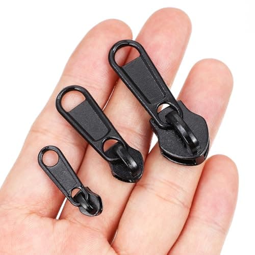 18 Pcs Metal Zipper Sliders Replacement Black Fasteners — view 4